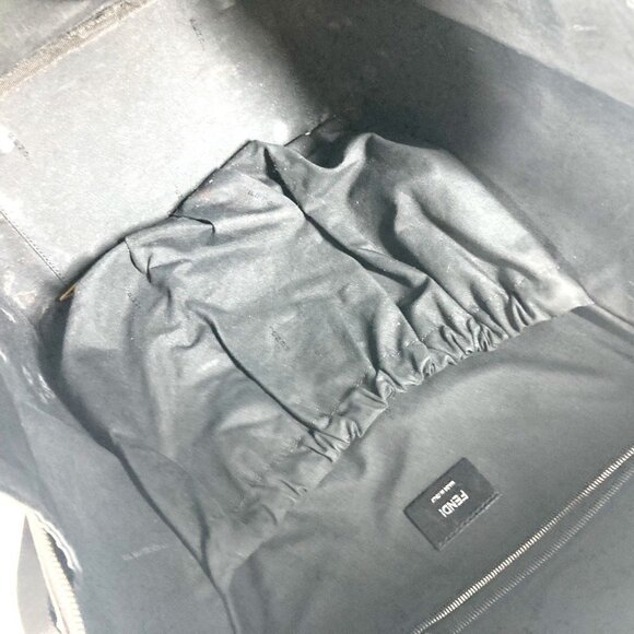 FENDI Black Leather Zucca Backpack - Picture 14 of 16